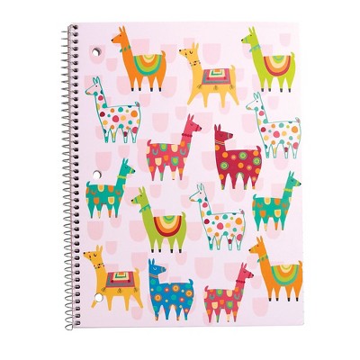 Staples 1 Subject Notebook Wide Ruled Llamas 8" x 10-1/2" 52526M