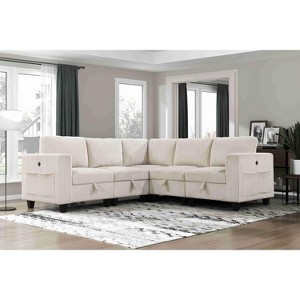 CAVINAS Corduroy Accent Chair with 1 Arm and Hidden Storage,Modern Upholstered Living Room Chairs,Reading Chairs for Living Room - 1 of 4