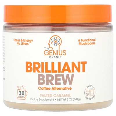 The Genius Brand Brilliant Brew, Coffee Alternative, Salted Caramel, 5 oz (141 g)