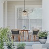 LNC Hewifda 1-Light 7" Modern Lantern Mini Outdoor Pendant Lights, Matte Black and Gold with  Textured Glass Shade - 4 of 4