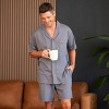 ADR Men's Soft Cotton Knit Jersey Pajamas Lounge Set, Short Sleeve Shirt and Shorts with Pockets - 2 of 4