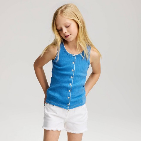 Детские Cat & Jack Girls' Button Tank Top - Cat & Jack™ Blue M