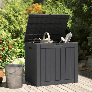 MAYEERTY 31 Gallon Deck Box Weatherproof Resin Lockable for Outdoor and Indoor Storage - 1 of 4