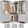 Aheaplus Set of 3 Freestanding Corner Closet System, 81'' Space-saving Closet Organizer with Drawers and Hanging Rods - 2 of 4