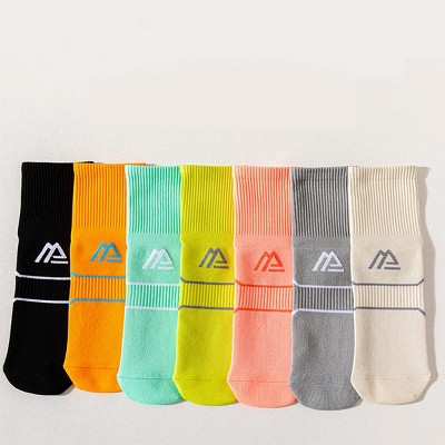 Boersma 7 Pairs Women's Compression Socks - Colorful Cushioned Cotton Crew Socks for Running, Hiking, Cycling, Fitness, Deodorant & Supportive