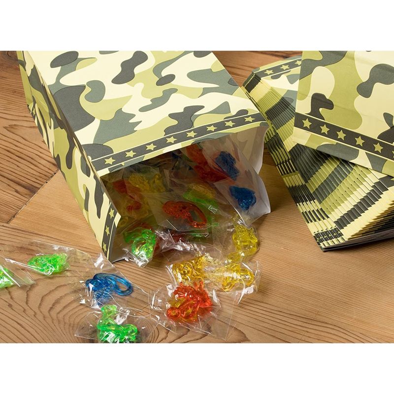 Blue Panda 36-Pack Camo Camouflage Party Favor Bags for Kids Birthday Treat, Goodie & Gifts, 8.7 inches, 3 of 7