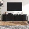 GALANO Oval Fluted TV Cabinet with Sliding Tambour Door in Black Oak, 59.1" W x 17.7" D x 14.9" H - 4 of 4