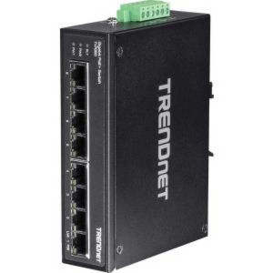 TRENDnet 8-Port Hardened Industrial Gigabit PoE+ DIN-Rail Switch - 1 of 4