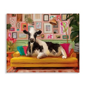 Stupell Industries Cow in Whimsical Maximalist House Canvas Wall Art - 1 of 4