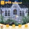 Ollny 720 LED Cool White Christmas Icicle Lights (Clear Cable, Plug in, 8 Modes), Connectable up to 3 Sets - 4 of 4