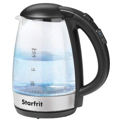 Starfrit 7-Cup Black Cordless Electric Kettle with Variable Temperature Controls