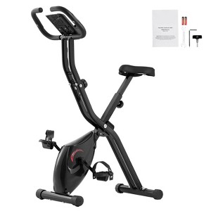 VEVOR Folding Exercise Bike, Foldable Fitness Stationary Bike, Adjustable Magnetic Resistance Stationary Bike, Black - 1 of 4