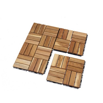 Dolonm 12"x12" Patio Deck Tiles, DIY Module Interlocking Decking Tiles Floor Tile,Easy and Quick Installation Court Tiles