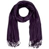 CTM Women's Solid Color Crinkle Tassel Scarf - 4 of 4