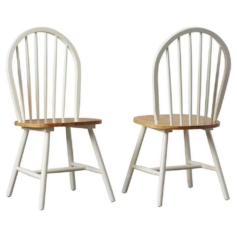 Set of 2 Windsor Dining Chair Wood/White/Natural - Boraam, 3 of 14