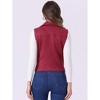INSPIRE CHIC Women's Faux Suede Casual Sleeveless Biker Vest Jacket - 4 of 4