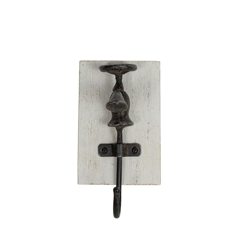 Faucet Wall Hook Black Cast Iron & Wood by Foreside Home & Garden, 1 of 8