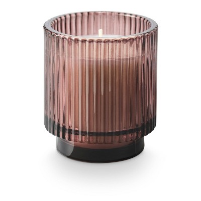 3.9oz Footed Ribbed Glass Scented Candle Brown - Bullseye's Playground™