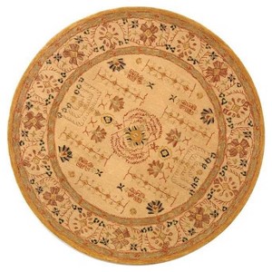 Sand Floral Tufted Round Accent Rug 4