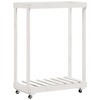 vidaXL Log Holder with Wheels White 30.1 in.x15.7 in.x42.5 in. Solid Wood Pine - 2 of 4