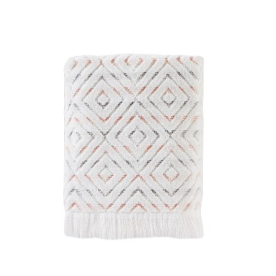 Di Di Bath Towel White/Coral - Saturday Knight Ltd.