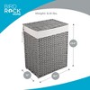 BIRDROCK HOME Laundry Hamper with Lid - Handwoven PE Rattan Basket, Removable Liner, Foldable Laundry Bin for Bathroom & Bedroom - Grey - 2 of 4
