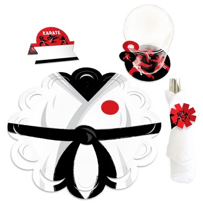 Big Dot of Happiness Karate Master - Martial Arts Birthday Party Paper Charger and Table Decorations - Chargerific Kit - Place Setting for 8