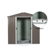 VisioGear Storage Shed, Outdoor Metal Storage Shed with Metal foundation for Backyard, Lawn, Patio (No Floor), Grey, 88.98*46.85*74.8 - 2 of 4