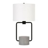 Hudson and Canal 22" Tall Table Lamp: Industrial Design, Concrete Base, Bronze Hardware, White Drum Shade - 2 of 4