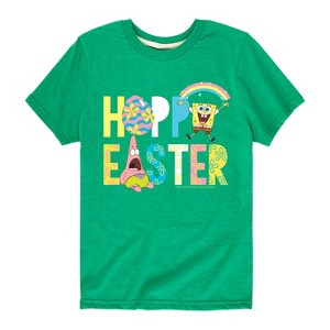Boys' - SpongeBob Squarepants - Hoppy Easter Icons Short Sleeve Graphic T-Shirt - 1 of 4