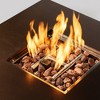 Kumasinova 28" Propane Gas Outdoor Fire Pit Table,50000 BTU Stainless Steel Burner Square Fireplace with Lid and Lava Stones,ETL Approved,Brown - 2 of 4