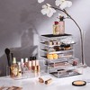Sorbus 2 Piece Acrylic Makeup and Jewelry Storage Organizer Case (6 Drawers and Lipstick Tray) - 2 of 4