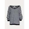 Women's STRIPED V-NECK KNIT SWEATER - ESLEY COLLECTION - 2 of 2