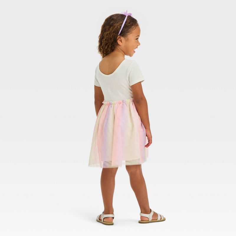 Toddler Girls' Heart Tulle Dress - Cat & Jack™ Cream, 3 of 5