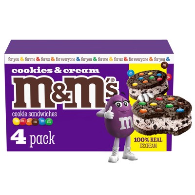 M&M Cookies and Cream Reduced Fat Ice Cream Sandwiches - 16 fl oz/4ct