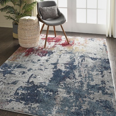 Nourison Abstract Multicolor 5'3" x 7'6" Synthetic Area Rug
