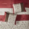 Sapphtopaz 7 Piece Bedding Comforter Sets Farmhouse Style Piecing Pleating and Flowers Embroidery Design Reversible Quilt Set - 4 of 4