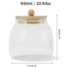 Unique Bargains Pot-Bellied Jar with Bamboo Lid Decorative Jars Wood Color Clear 1 Pc - 3 of 4