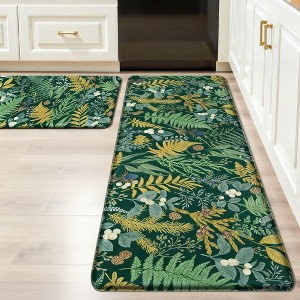BAGOKIE 2 Pieces Kitchen Rugs Anti-Fatigue Kitchen Mat Set, 17.3"x28" + 17.3"x47" - 1 of 4