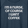 Women's - Instant Message - Nurse Of Course I Want Coffee Lightweight French Terry Wide Neck Long Sleeve Graphic Shirt - 2 of 4