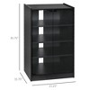 5-Tier Media Stand Cabinet with Tempered Glass Doors, Adjustable Shelves & Cable Management  Distressed Black TV Storage Unit - 3 of 3
