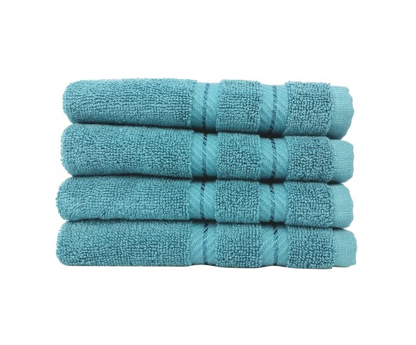 4pc Antalya Turkish Washcloth Towels Set Colonial Blue - Makroteks