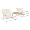 Maliang Outdoor Chaise Lounge Chairs Set of 3, Patio Chaise Lounge Chair with Acacia Side Table, Pool Lounge Chairs for Lawn, Beach, Beige - 2 of 4