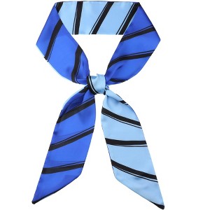 INSPIRE CHIC Women's Striped Printed Skinny Long Satin Silky Neck Scarves 1Pc - 1 of 4