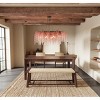 4 PCS Farmhouse Style Dining Set, Solid Wood Extendable Table and Rattan Chairs and Bench, Wood Frame Chair with Rattan Cushion-Coolbibila - 3 of 4
