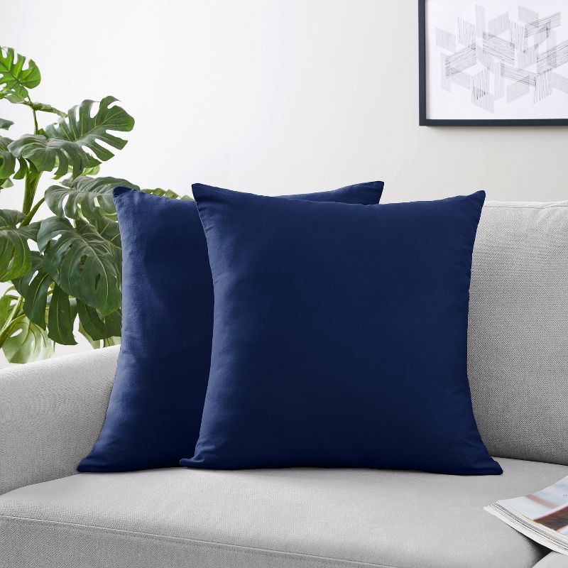 Sweet Jojo Designs Decorative Throw Pillows 18in. Stripe Navy Blue 2pc, 3 of 5