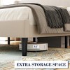 homfan Upholstered Bed Frame with Wingback Headboard, Luxurious Velvet Upholstery Platform Bed, Wooden Slat Support, and Easy Assembly - 3 of 4