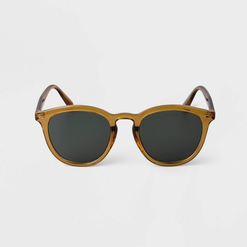 Men's Plastic Round Sunglasses - Goodfellow & Co™ Olive Green : Target