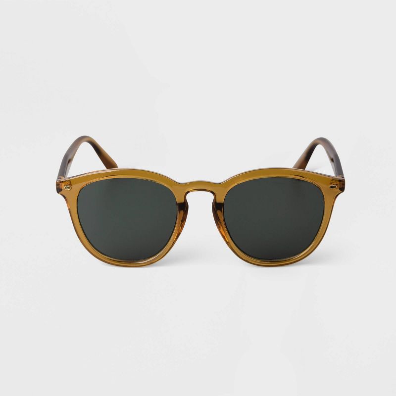 Men&#39;s Plastic Round Sunglasses - Goodfellow &#38; Co&#8482; Olive Green, 1 of 3