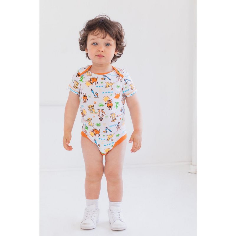 Disney Mickey Mouse Lion King Winnie the Pooh Pixar Toy Story Finding Nemo Baby 5 Pack Bodysuits Newborn to Infant, 2 of 10
